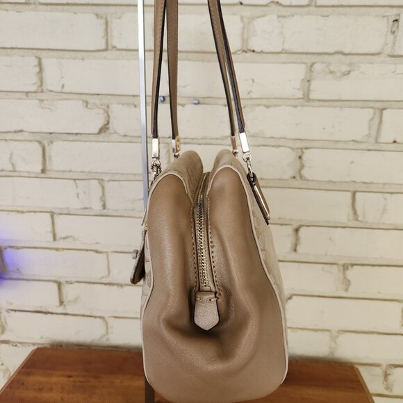Coach Madeline East West Op Art Sateen Satchel Handbag Purse